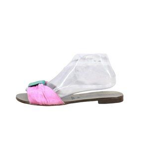 Tiferet Vero Cuoio Pink Leather Slip On Strap Slide Flat Sandals Size 8.5